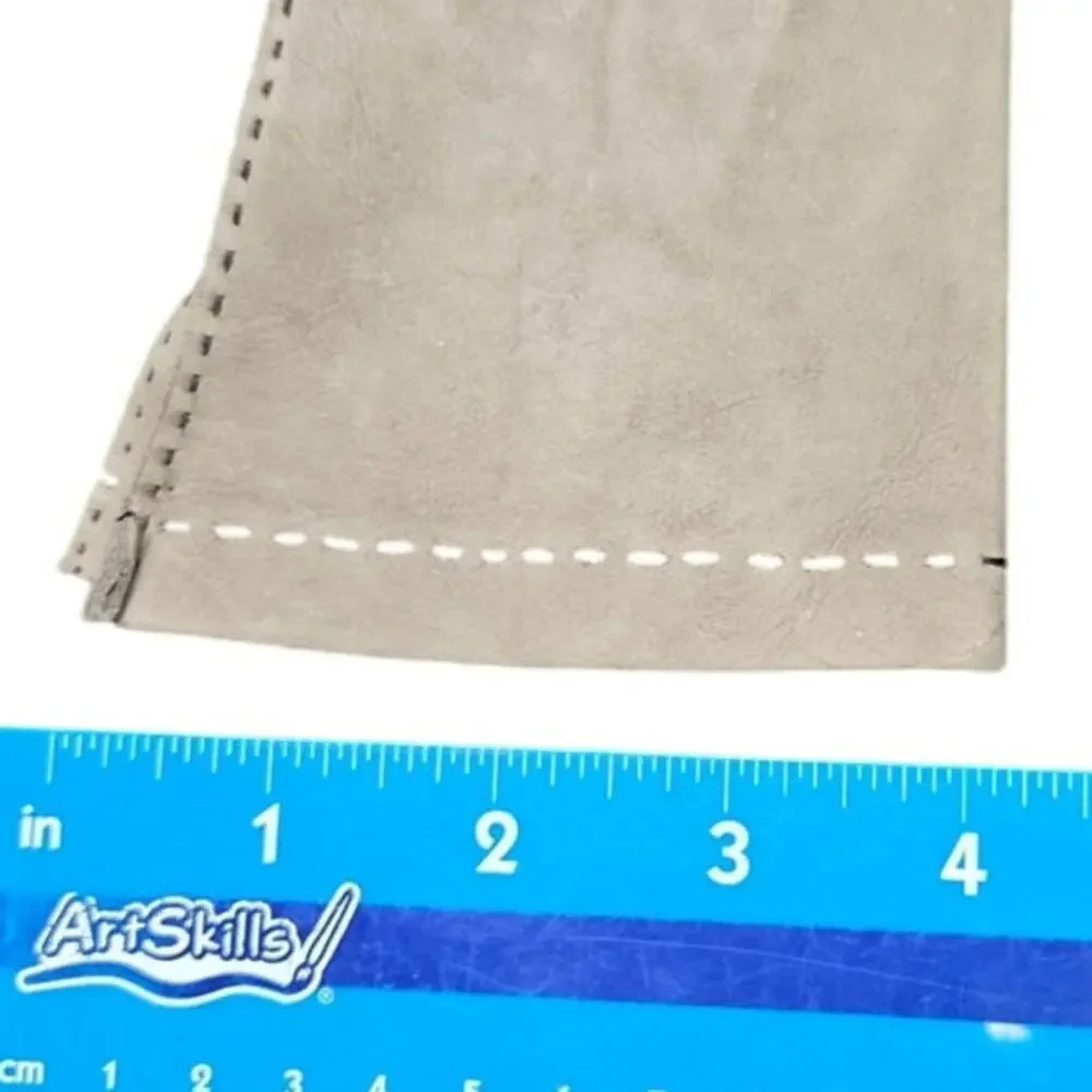 Vintage Gray Suede Driving Gloves Split Back Seam Stitching Detail Like New